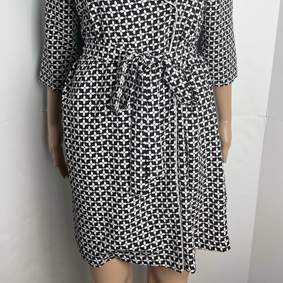 Top Shop Retro Geometric Print Belted Wrap Mini Dress - Picture 7 of 12